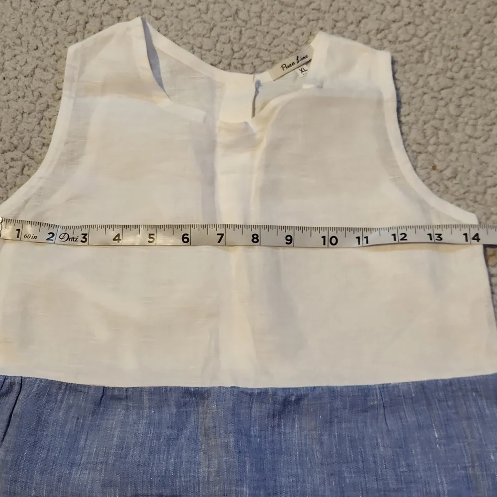 Puro Lino, Toddler 2t-3t Color Block Summer Spring Vacation Linen Dress - Picture 10 of 10